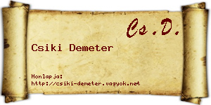 Csiki Demeter névjegykártya